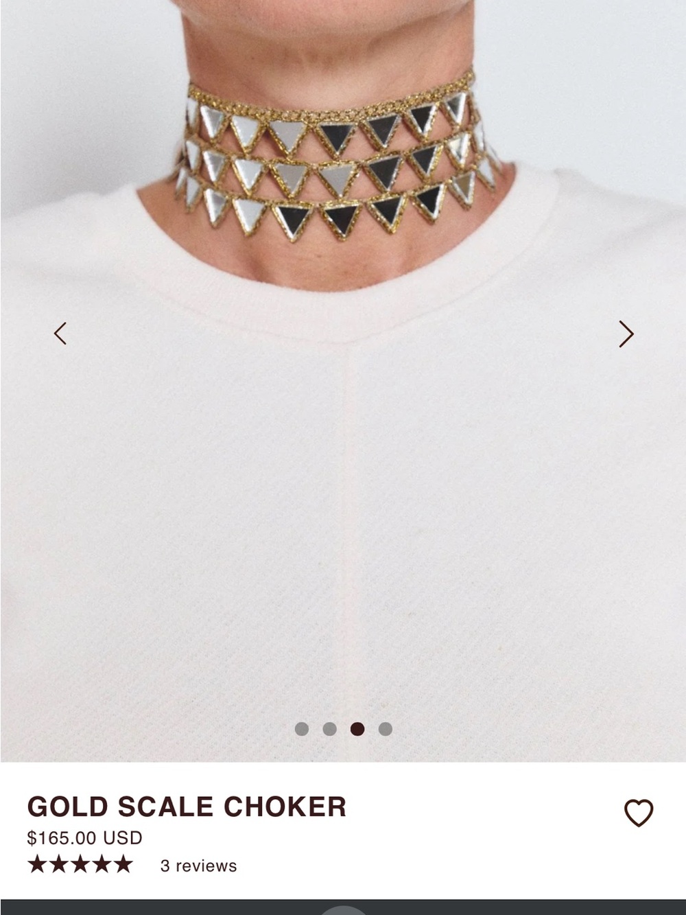 SACH Atelier - Gold Triangular Mirror Choker Necklace NWT